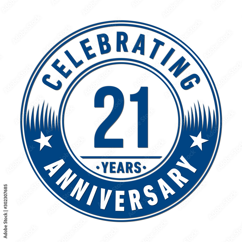 21 years anniversary celebration logo template. Vector and illustration.