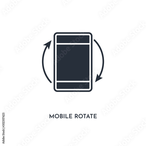 mobile rotate icon. simple element illustration. isolated trendy filled mobile rotate icon on white background. can be used for web, mobile, ui.