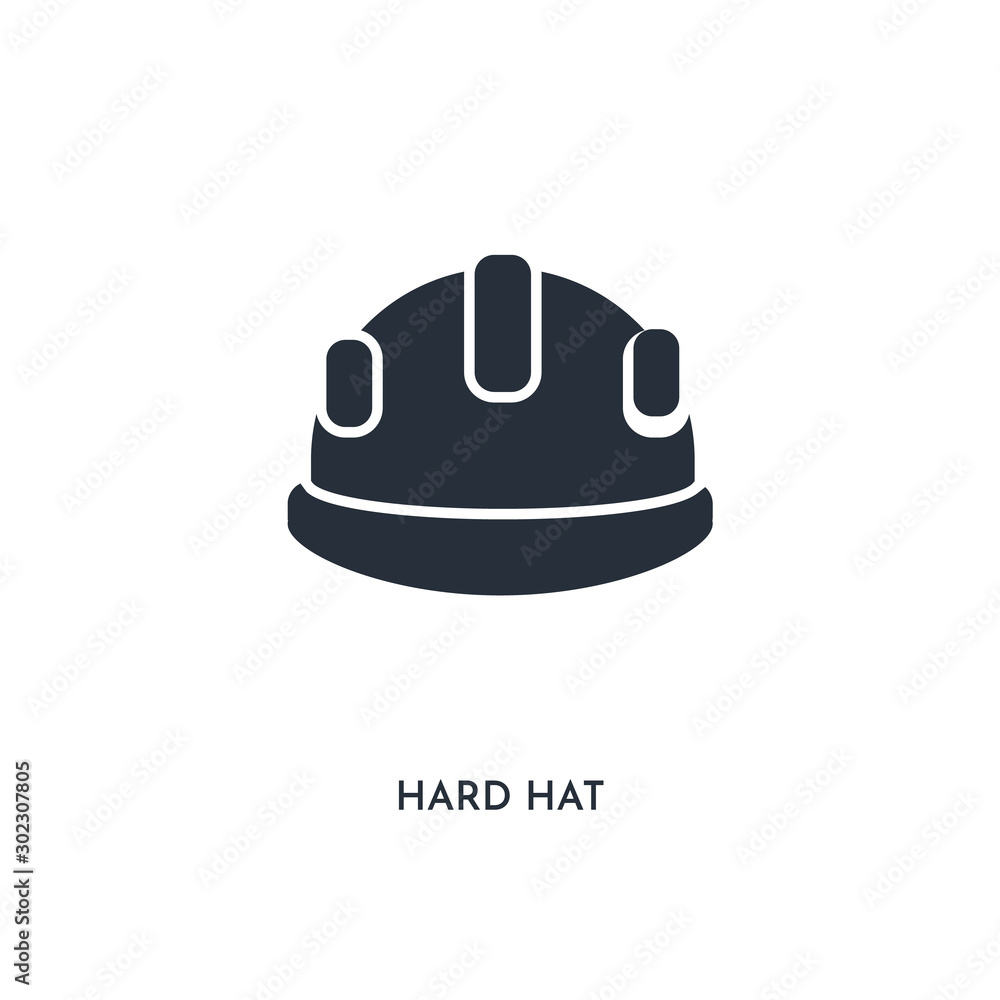 Fototapeta premium hard hat icon. simple element illustration. isolated trendy filled hard hat icon on white background. can be used for web, mobile, ui.