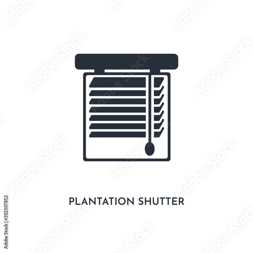 plantation shutter icon. simple element illustration. isolated trendy filled plantation shutter icon on white background. can be used for web, mobile, ui.