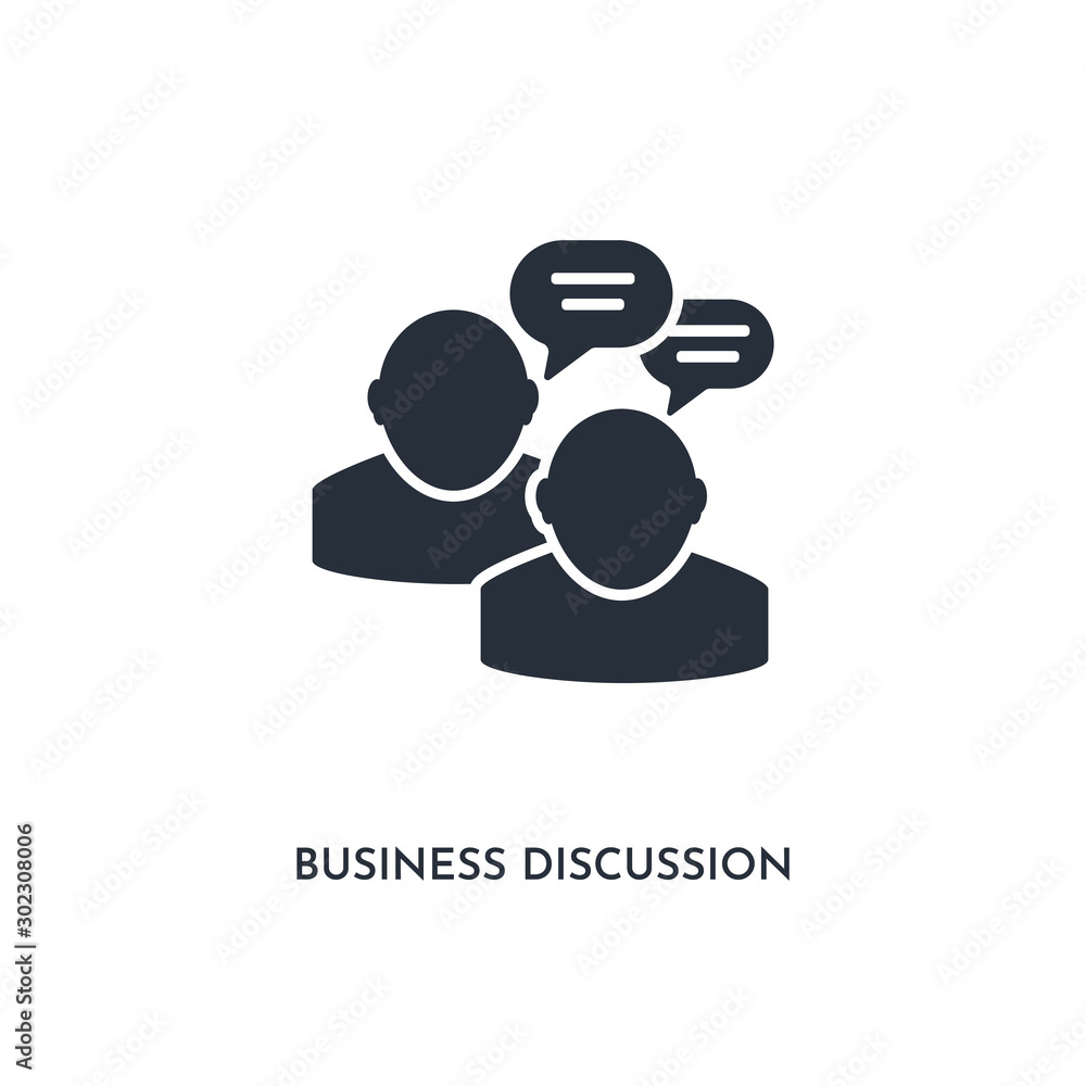 business discussion icon. simple element illustration. isolated trendy filled business discussion icon on white background. can be used for web, mobile, ui. business discussion icon. simple element illustration. isolated trendy filled business discussion icon on white background. can be used for web, mobile, ui.