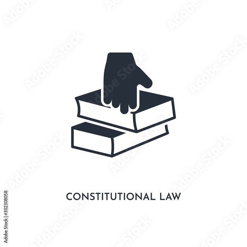 constitutional law icon. simple element illustration. isolated trendy filled constitutional law icon on white background. can be used for web, mobile, ui.