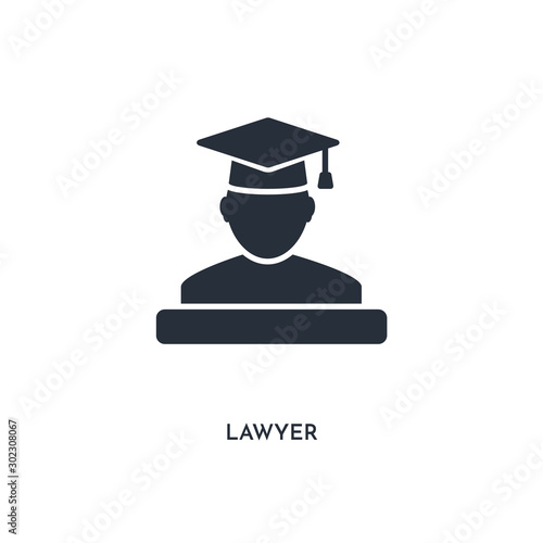 lawyer icon. simple element illustration. isolated trendy filled lawyer icon on white background. can be used for web, mobile, ui.