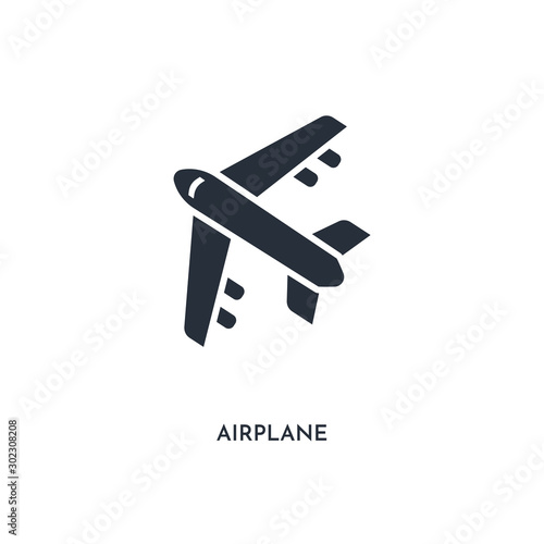 airplane icon. simple element illustration. isolated trendy filled airplane icon on white background. can be used for web  mobile  ui.