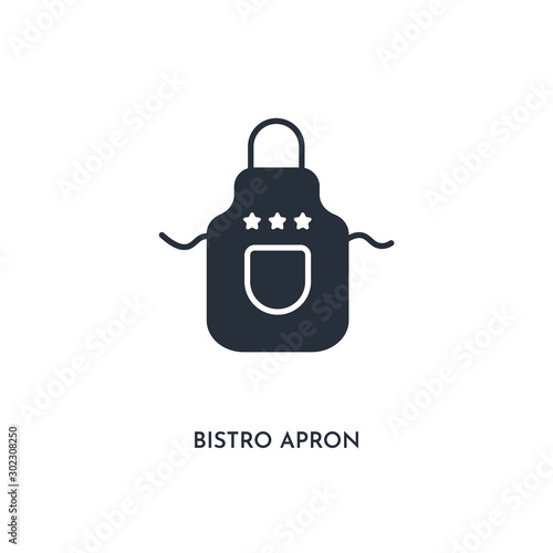 bistro apron icon. simple element illustration. isolated trendy filled bistro apron icon on white background. can be used for web, mobile, ui.