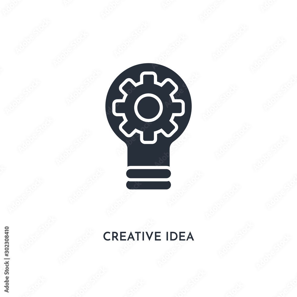 creative idea icon. simple element illustration. isolated trendy filled creative idea icon on white background. can be used for web, mobile, ui. creative idea icon. simple element illustration. isolated trendy filled creative idea icon on white background. can be used for web, mobile, ui.