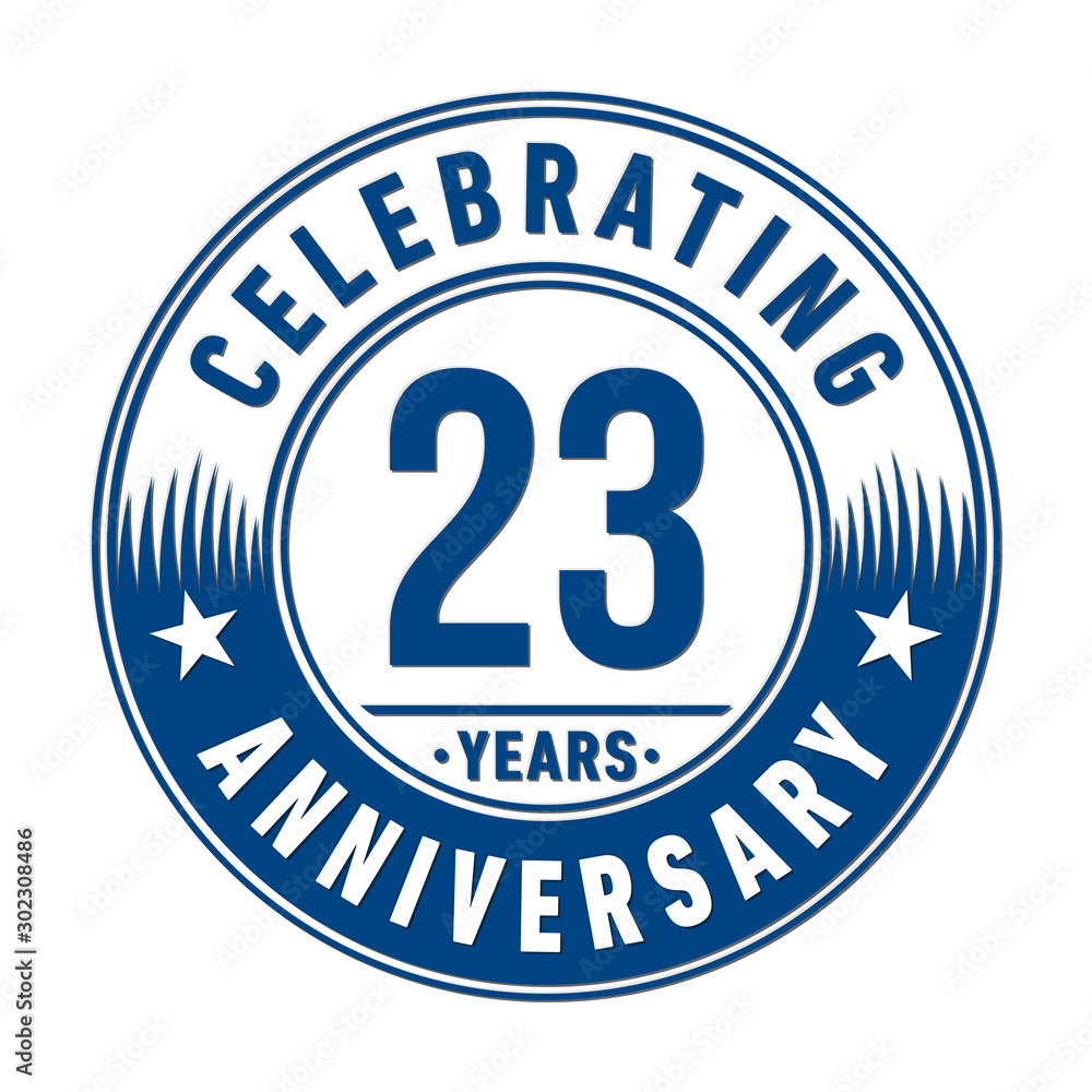 23 years anniversary celebration logo template. Vector and illustration.