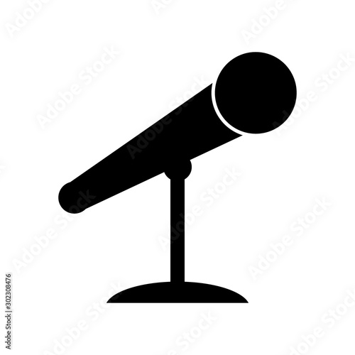 Microphone icon on white.