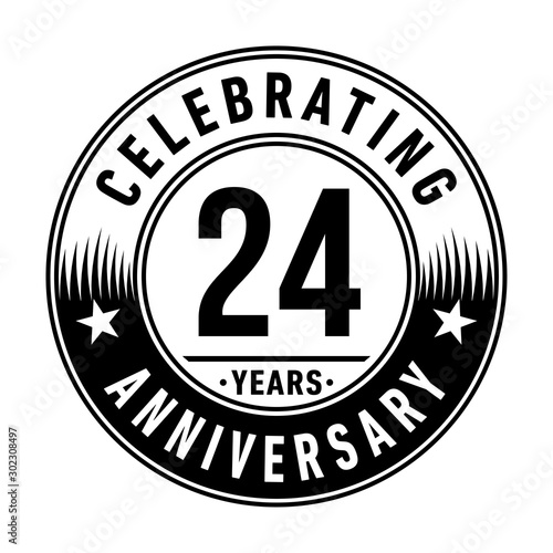 24 years anniversary celebration logo template. Vector and illustration.