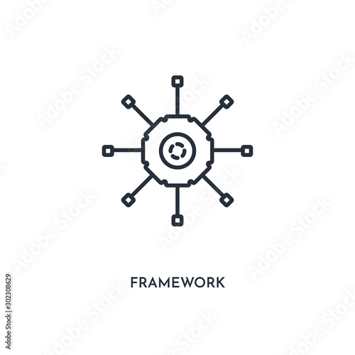 framework icon. simple element illustration. isolated trendy filled framework icon on white background. can be used for web, mobile, ui.