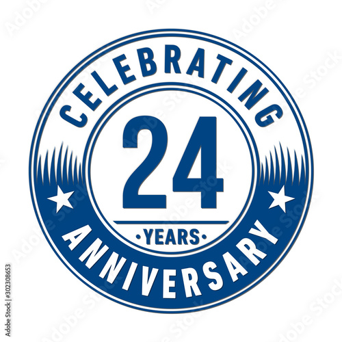 24 years anniversary celebration logo template. Vector and illustration.