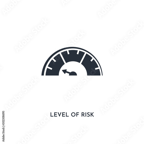 level of risk icon. simple element illustration. isolated trendy filled level of risk icon on white background. can be used for web, mobile, ui.