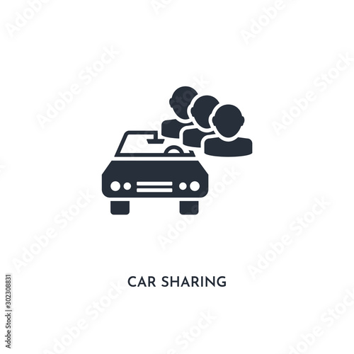 car sharing icon. simple element illustration. isolated trendy filled car sharing icon on white background. can be used for web, mobile, ui.