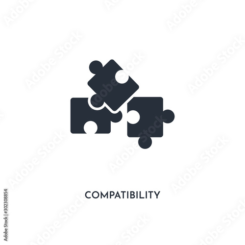 compatibility icon. simple element illustration. isolated trendy filled compatibility icon on white background. can be used for web, mobile, ui.