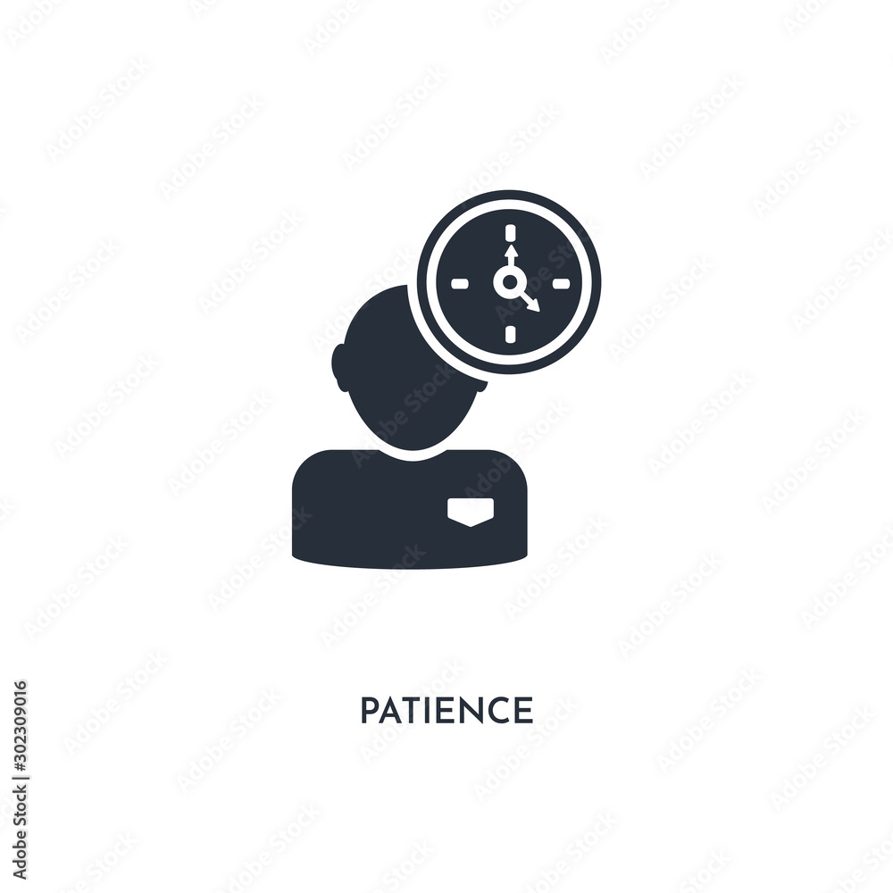 patience icon. simple element illustration. isolated trendy filled patience icon on white background. can be used for web, mobile, ui. patience icon. simple element illustration. isolated trendy filled patience icon on white background. can be used for web, mobile, ui.