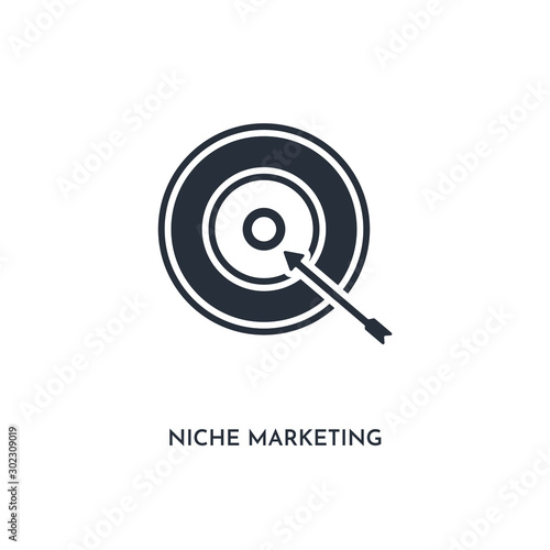 niche marketing icon. simple element illustration. isolated trendy filled niche marketing icon on white background. can be used for web, mobile, ui.