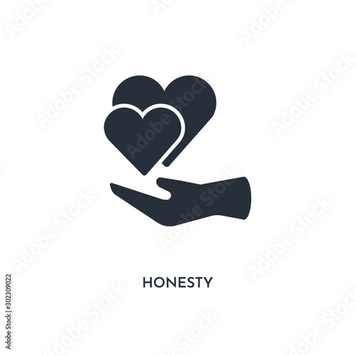 honesty icon. simple element illustration. isolated trendy filled honesty icon on white background. can be used for web, mobile, ui.