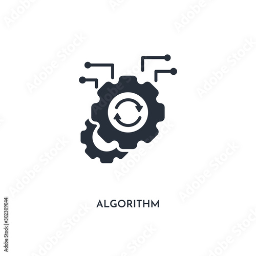 algorithm icon. simple element illustration. isolated trendy filled algorithm icon on white background. can be used for web, mobile, ui.