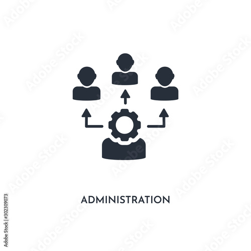 administration icon. simple element illustration. isolated trendy filled administration icon on white background. can be used for web, mobile, ui.