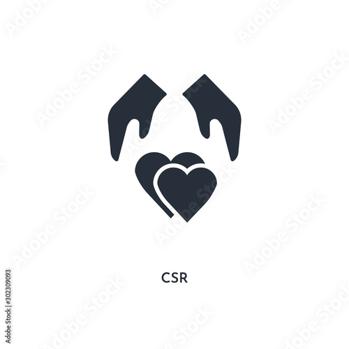 csr icon. simple element illustration. isolated trendy filled csr icon on white background. can be used for web, mobile, ui.