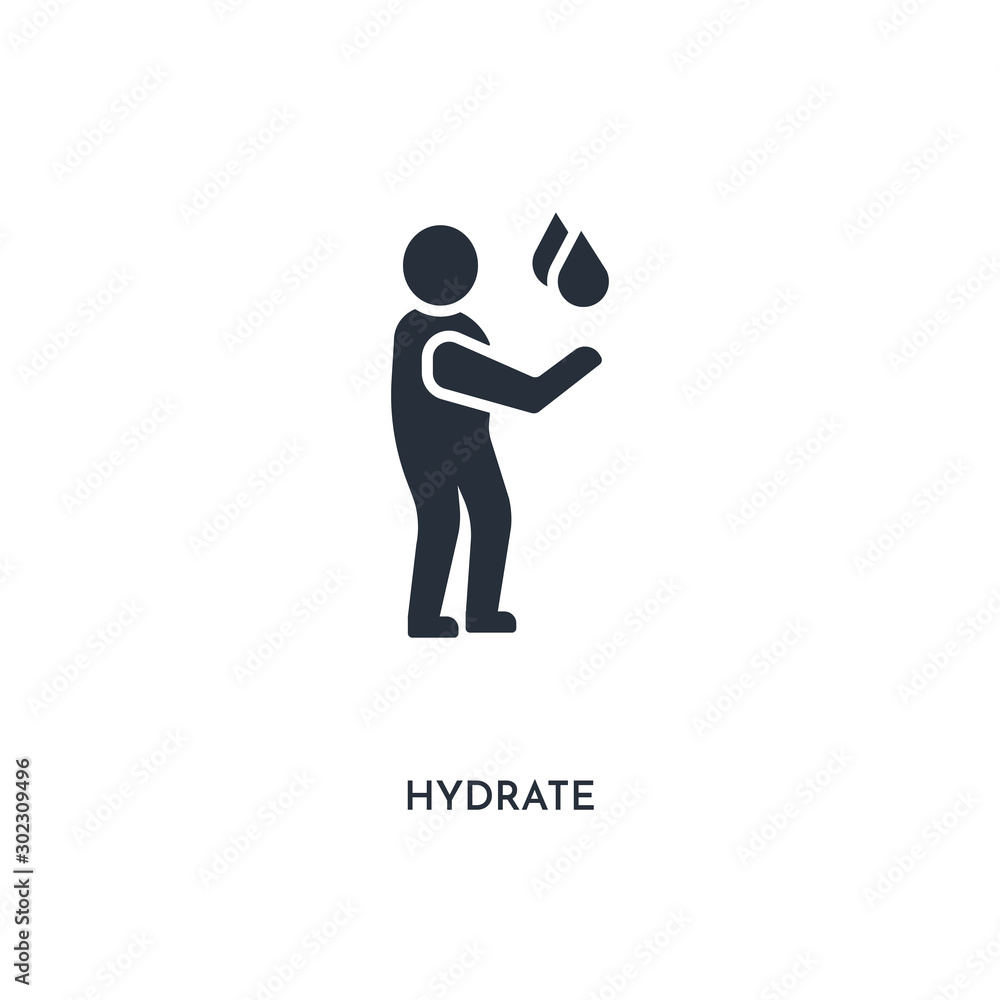 hydrate icon. simple element illustration. isolated trendy filled hydrate icon on white background. can be used for web, mobile, ui.