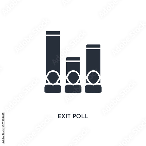 exit poll icon. simple element illustration. isolated trendy filled exit poll icon on white background. can be used for web, mobile, ui.