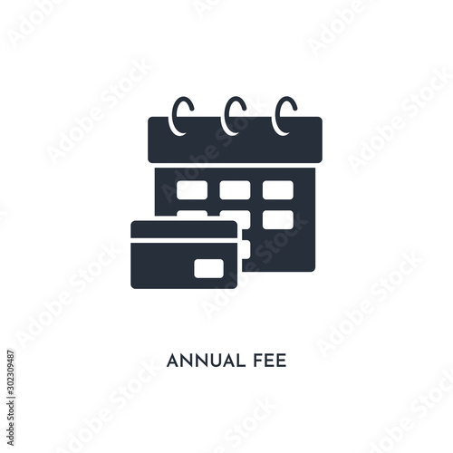 annual fee icon. simple element illustration. isolated trendy filled annual fee icon on white background. can be used for web, mobile, ui.