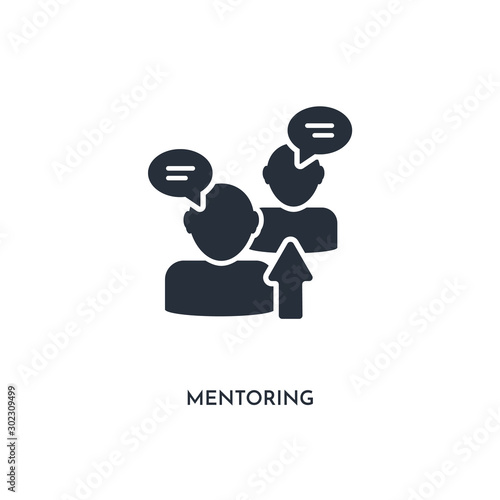 mentoring icon. simple element illustration. isolated trendy filled mentoring icon on white background. can be used for web, mobile, ui.