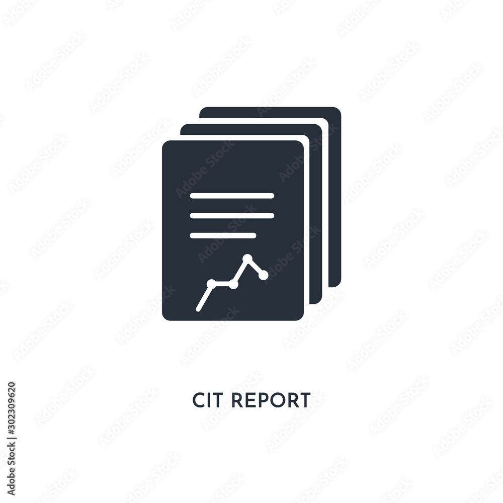 cit report icon. simple element illustration. isolated trendy filled cit report icon on white background. can be used for web, mobile, ui. cit report icon. simple element illustration. isolated trendy filled cit report icon on white background. can be used for web, mobile, ui.