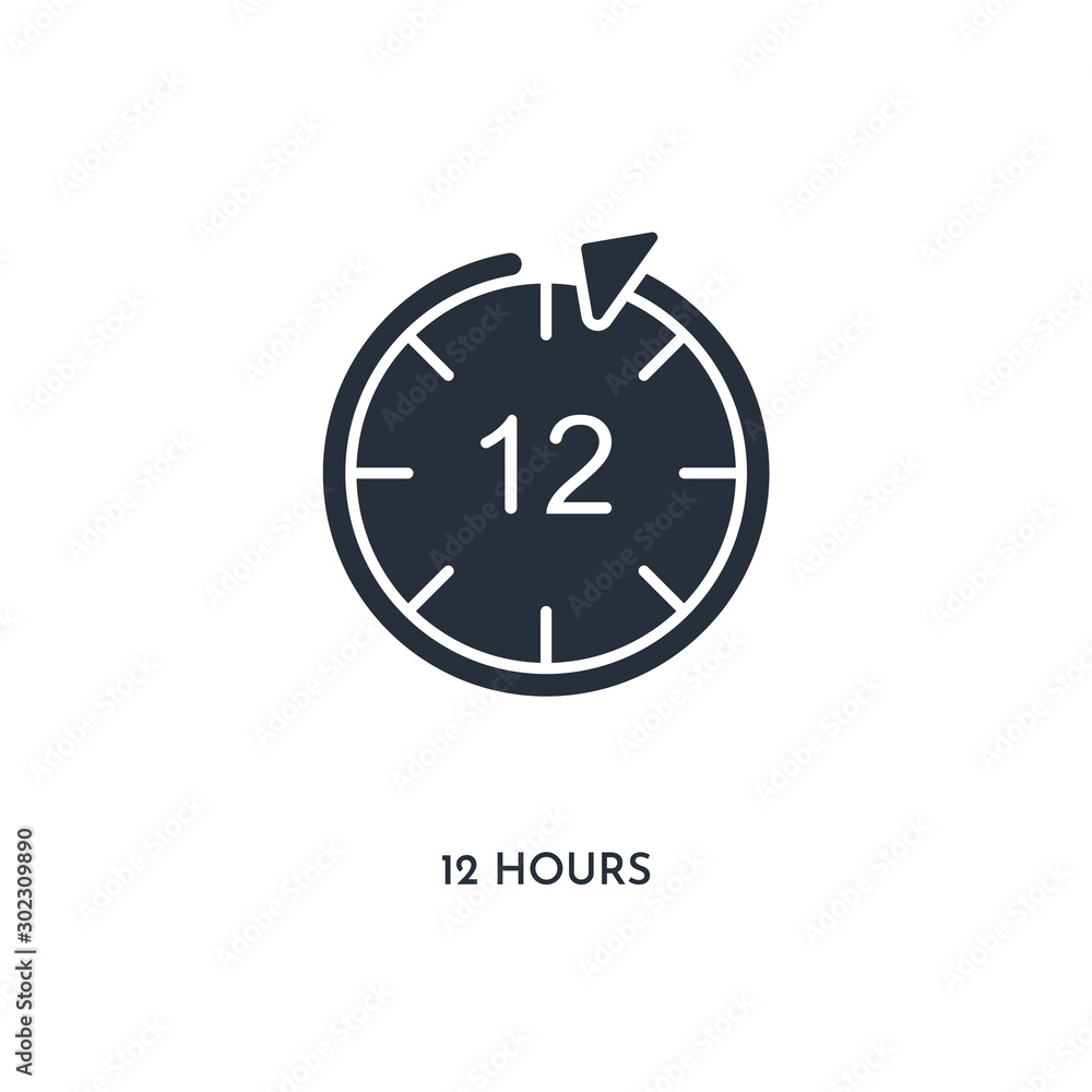 12 hours icon. simple element illustration. isolated trendy filled 12 hours icon on white background. can be used for web, mobile, ui. 12 hours icon. simple element illustration. isolated trendy filled 12 hours icon on white background. can be used for web, mobile, ui.