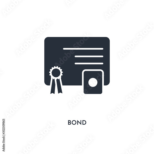 bond icon. simple element illustration. isolated trendy filled bond icon on white background. can be used for web, mobile, ui.