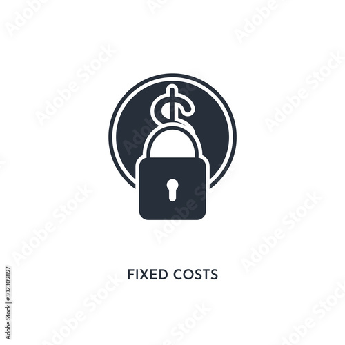 fixed costs icon. simple element illustration. isolated trendy filled fixed costs icon on white background. can be used for web, mobile, ui.