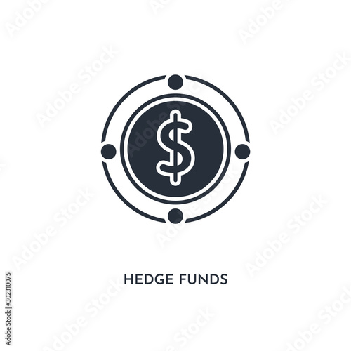 hedge funds icon. simple element illustration. isolated trendy filled hedge funds icon on white background. can be used for web, mobile, ui.