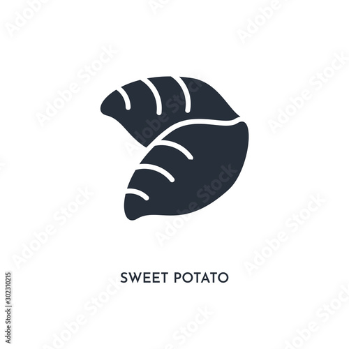 sweet potato icon. simple element illustration. isolated trendy filled sweet potato icon on white background. can be used for web, mobile, ui.