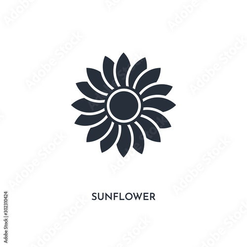 sunflower icon. simple element illustration. isolated trendy filled sunflower icon on white background. can be used for web, mobile, ui.
