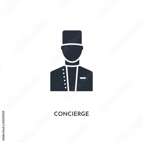 concierge icon. simple element illustration. isolated trendy filled concierge icon on white background. can be used for web, mobile, ui.