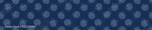  Embroidery Border Boro Fabric Circle. Sashiko Kantha Vector Pattern. Needlework Seamless Banner Edging. Indigo Blue Running Hand Stitch Texture Trim. Wabi Sabi Textile Japan Decor. Washi Tape EPS 10