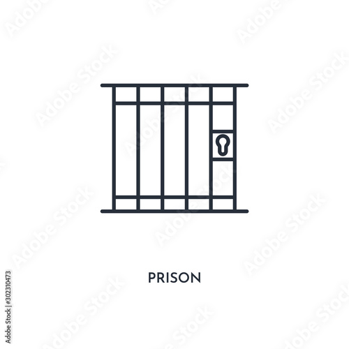 prison icon. simple element illustration. isolated trendy filled prison icon on white background. can be used for web, mobile, ui.