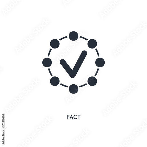fact icon. simple element illustration. isolated trendy filled fact icon on white background. can be used for web, mobile, ui.