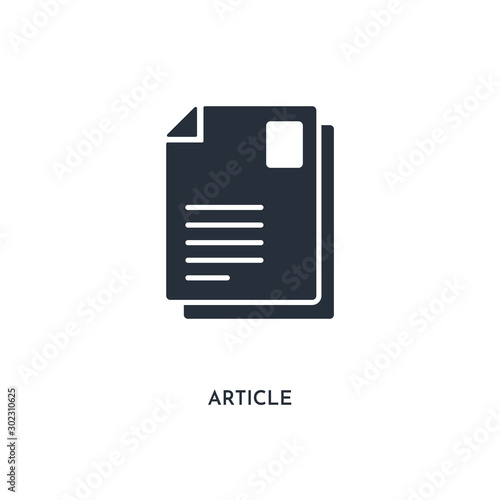 article icon. simple element illustration. isolated trendy filled article icon on white background. can be used for web, mobile, ui. photo