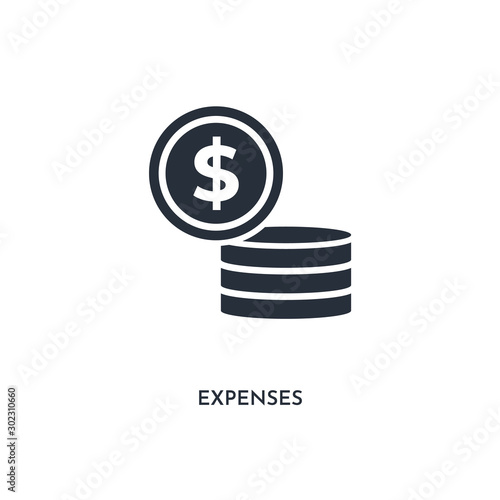 expenses icon. simple element illustration. isolated trendy filled expenses icon on white background. can be used for web, mobile, ui. photo