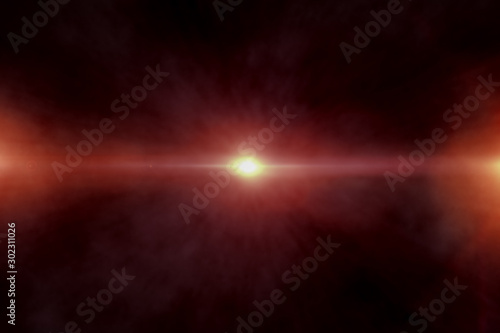 Glow red star abstract cosmos energy neon light space background 