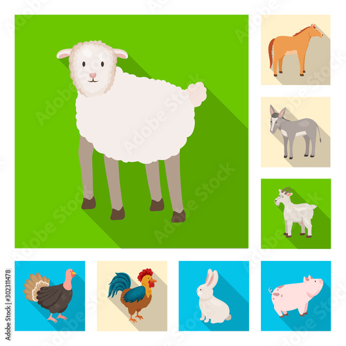 Vector illustration of breeding and kitchen logo. Collection of breeding and organic vector icon for stock.