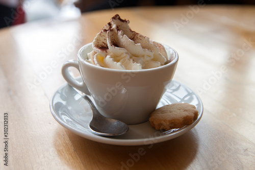 Fototapeta coffee with whipped cream