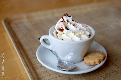 Fototapeta coffee with whipped cream
