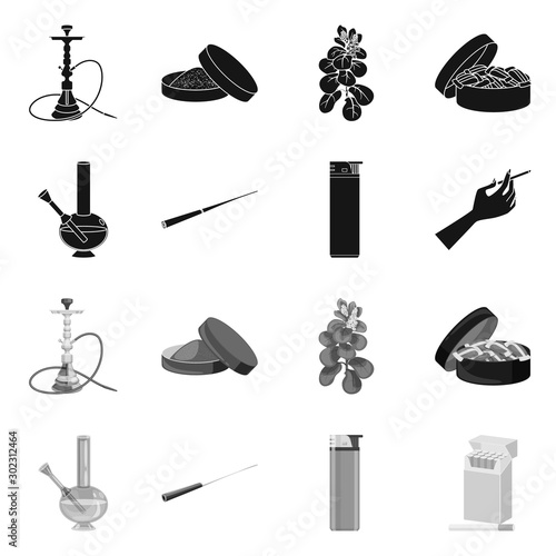 Isolated object of refuse and stop icon. Collection of refuse and habit stock vector illustration.