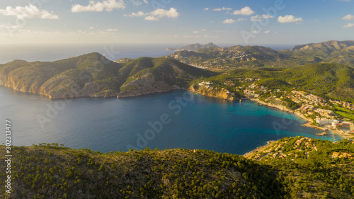 top view of the Bay of camp de Mar Majorca Spain