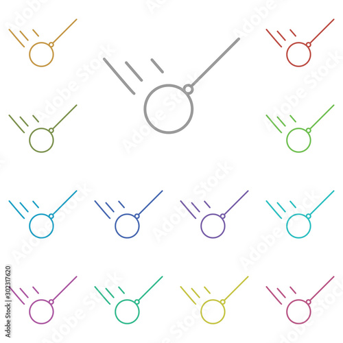 Ball, wrecking multi color icon. Simple thin line, outline vector of construction tools icons for ui and ux, website or mobile application