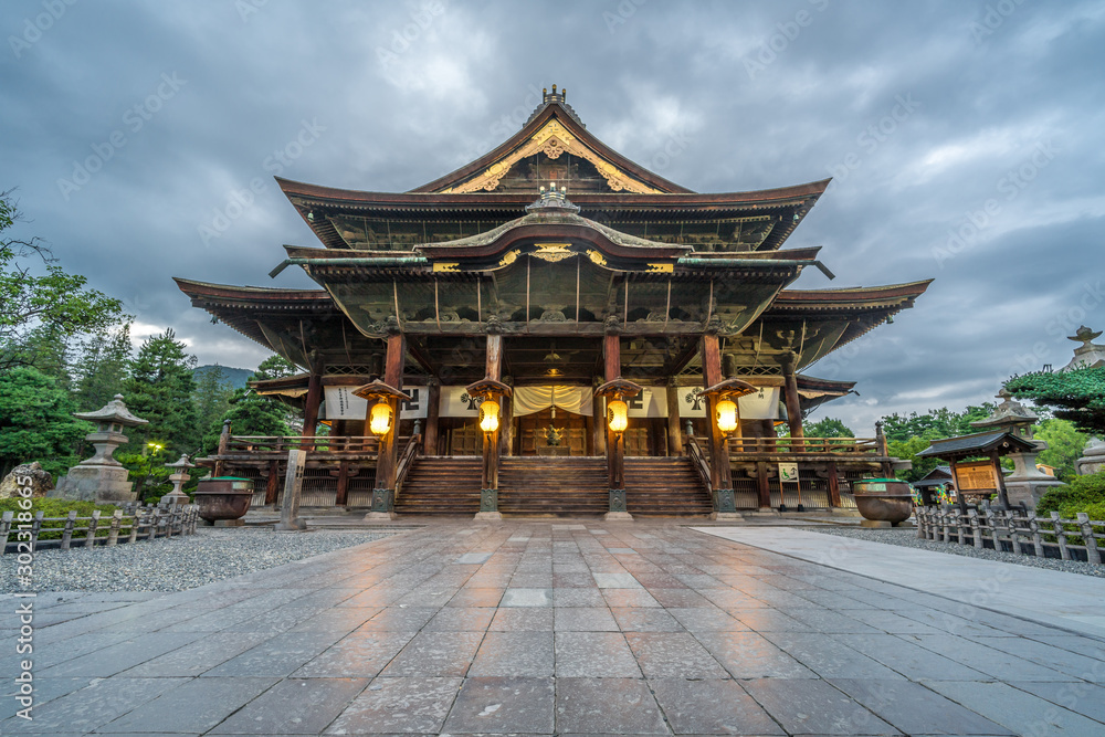 Zenko-ji Temple complex. Hondo (Main Hall) in Nagano City, Japan