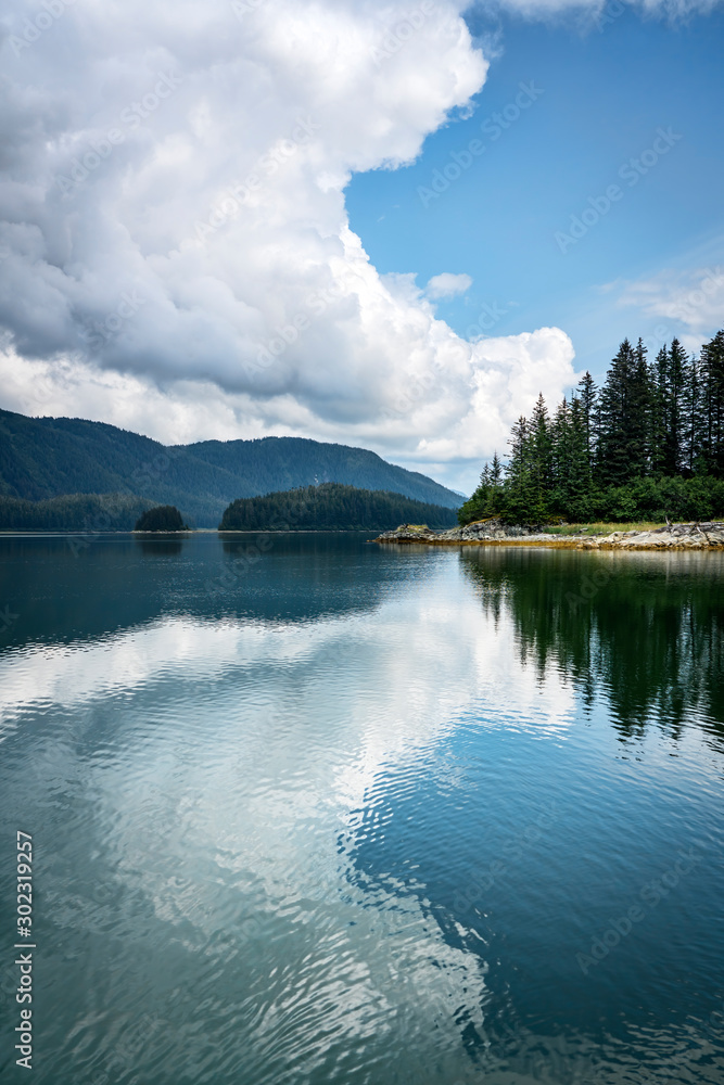 Cloud and reflections in summer.